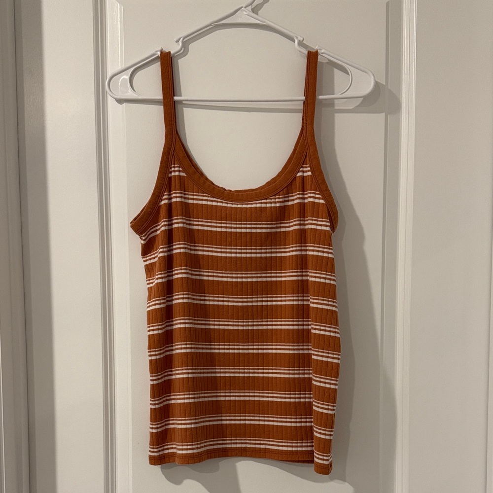 🧡🍊Aerie Rust and White Striped Camisole🍊🧡